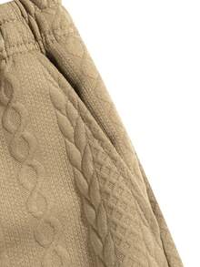 Men's Casual Fashion Textured Patterned Beach & Sports Shorts - Khaki - View 5