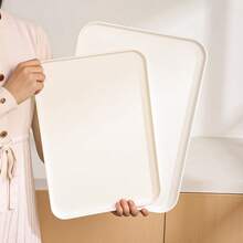 1pc Reusable Breakfast Tray, Rectangular Serving Tray, Fruit Tray, Tea Tray, Dessert Tray, Coffee Cup Tray, Decorative Snack Tray, Bread Tray, Kitchen Supplies, Dining Accessories, Tray For Coffee And Tea, Suitable For Home, Restaurant, Hotel, Cafe, Christmas And Halloween Decor - Multicolor - View 2