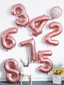1 Pc 16-Inch Rose Gold Numeric Balloon Small Size Party Birthday Decoration - Rose Gold - View 3