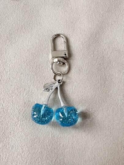 1pc Women's New Shiny Simulated Cherry Keychain, Fashion Delicate 3D Fruit Accessory For Bag, Phone, Car Key Car Accessories Bag Charm School Fruit Cute Goth Y2k Christmas Gift