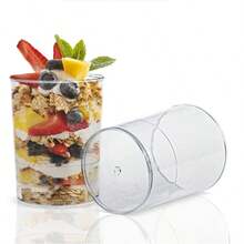 100/60/30/10个100ML透明塑料杯布丁果冻冰淇淋甜品甜点透明杯冰淇淋透明布丁杯派对婚宴餐饮食品容器迷你甜点开胃酒杯餐厅迷你开胃酒杯，适用于派对、婚礼、餐饮、冰淇淋、布丁和食品容器、厨房用品 - 彩色 - 查看 9