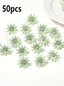 100pcs Artificial Silk Flower Decor Accessories For Headpieces, Wedding Corsage DIY Crafts