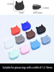 1 Cặp Kẹp giữ kính mắt bằng silicon hình trái tim dễ thương, Kẹp giữ tai đeo kính, Móc tai chống trượt, Kẹp giữ kính, Đầu kẹp kính cho phụ nữ, Phụ kiện kính cho phụ nữ - Nhiều màu - Xem 5