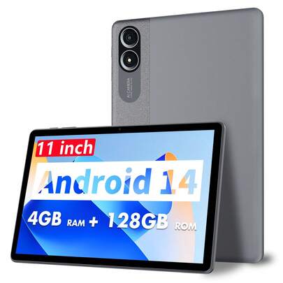 PRITOM TAB15 Lite Android 14 Surfplatta 11 tum (Unisoc T606 Octa-Core 2.0 GHz/4 GB RAM/128 GB ROM/5G WIFI 802.11ac/1280*800 IPS-skärm/8000 mAh/Type-C/2 MP+8 MP Kamera (Adapter ingår ej)