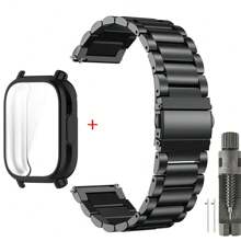Hülle + Edelstahl Metalarmband kompatibel mit Redmi Watch 5 Active Band, TPU weiche Hülle Bildschirmschutz kompatibel mit Redmi Watch 5 Lite Metallarmband