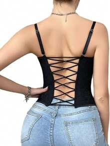 Bustier negro de mujer - Negro - Ver 7