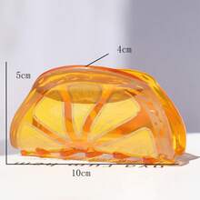 1 chiếc kẹp tóc đa năng hình quả chanh dành cho nữ, phụ kiện tóc tối giản và tiện dụng cho kỳ nghỉ hè. - Màu vàng - Xem 3