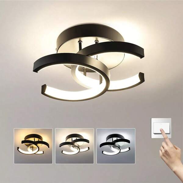 NetHong Moderne LED Decken Leuchte,Deckenlampe 20W,Aluminium LED Lampe für Wohnzimmer Schlafzimmer Flur Küche Balkon,3-stufige Farbtemperaturregelung