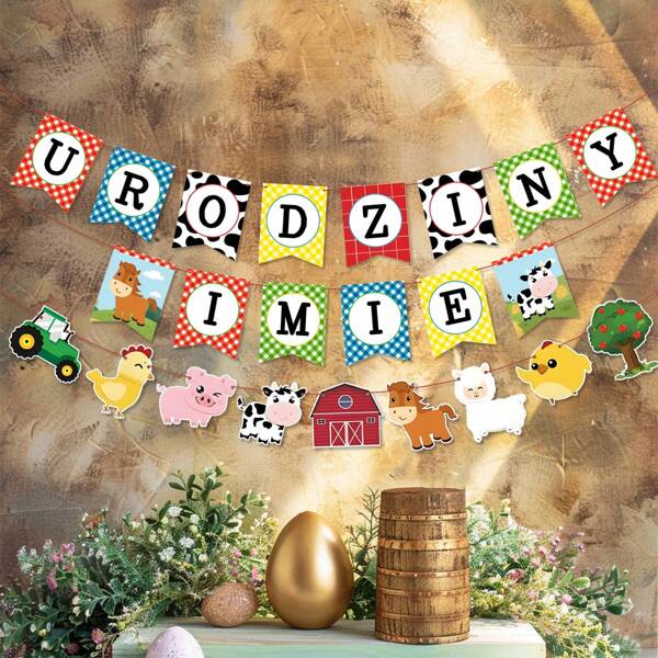 Farm Flag Birthday Items For Kids Decorations Birthday Flag Banner BANNER Garland FARM For BIRTHDAY Any NAME
