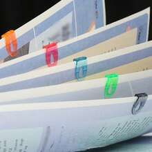 20 个塑料迷你夹、彩色笔记本标签文件纸整理器、书签装饰、办公室文件活页夹、返校用品、返校、学校用品 - 彩色 - 查看 11