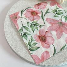 20 chiếc khăn ăn tiệc họa tiết hoa loa kèn mùa xuân nhiều màu sắc, làm từ bột gỗ, thích hợp cho tiệc cưới, ăn uống, tiệc tùng, dã ngoại - Nhiều màu - Xem 3