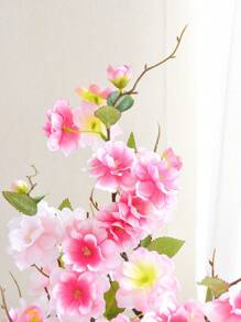 1PC/2PCS/4PCS 32.28Inch214 Artificial Cherry Blossom Branches Indoor Decoration Long Stem Fake Plants Real Touch Suitable For Wedding Family Bedroom Party Table Office Decoration
