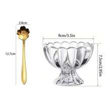 1pc/2pcs Ice Cream Tall Glass, Lotus Shaped Ice Cream Cup, Dessert Bowl, Milkshake Cup, Milk Tea Cup, Ice Cream Single Ball Cup, Reusable, Suitable For Summer Family Dessert Cup, Unique Gift For Family And Friends