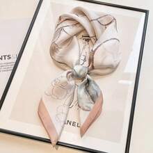 Pañuelo cuadrado de seda de 70*70cm con estampado de moda de lujo para mujeres, banda de cabello de satén suave, pañuelo, corbata, diadema femenina, foulard, cinta de bolso - A0241-30 - Ver 33