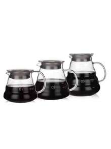 1pc Heat-Resistant Glass Pot Set, Manual Drip Coffee Maker, Filter Coffee Sharing Pot, Thick Glass Chahai Cup Back To School