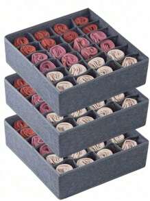 1pc 24-Grid Underwear Organizer Drawer Type Foldable Storage Box, Bra & Socks Storage Organizer For Home Use