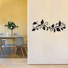 Hello Young 1 Piece Large Black Ivy Branch Metal Wall Decor, Elegant Laser Cut Decoration, Suitable For Bedroom And Living Room, Easy To Hang, An Ideal Gift For Plant Lovers, Suitable For Modern Home Decor, Home Decoration, Room Decoration, Bedroom Decoration, Bathroom Decoration, Waterproof, Rust-Proof, Durable, Wall Decoration