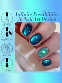 SHANGFEIYA 10ml Auroras Blue Cat Magnetic Gel Nail Polish For Summer Nails Jelly Glass Water Light Varnis Semi Permanent Gel Nails