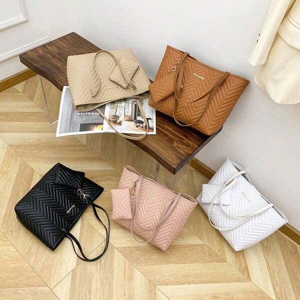 Conjunto de 2 bolsas femininas bordadas com ondas e pingentes para moedas pequenas e minimalistas