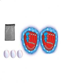 Juego de pelotas pegajosas con objetivo luminoso - Conjunto de 6 pelotas de succión y guantes con objetivo luminoso, juguete deportivo para niños mayores de 3 años (para uso en interiores y exteriores) Labobo