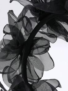 1 pièce Serre-tête en maille noire pour filles, Serre-tête fleur en maille noire, Bandeau élégant de couleur unie, Bandeau simple pour cheveux, Accessoire pour cheveux pour les filles, Mariage, Fête, Accessoire pour cheveux d'enfants