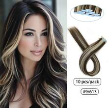10 piezas de extensiones de cabello postizas para mujeres, 24 pulgadas de cabello sintético Kanekalon liso, no se destiñen, sin costuras e invisibles para todo tipo de cabello, 10 piezas/paquete, 35g
