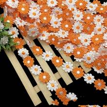 1 pieza de cinta bordada de margaritas de colores con borde de encaje, de poliéster, para coser, manualidades y decoración de prendas, manualidades DIY, fiestas y decoración del hogar, delicada, parches, cintas decorativas, accesorios de costura (1 yarda)