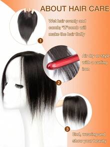 Women's Human Hair Hair Topper With Side Bangs, New Upgraded Version, Fluffy And Lightweight, Suitable For White/Gray Hair, Covers Thinning Hair And Adds Volume, Lightweight And Seamless, Silk Base, Clip-In Hair Topper, Realistic Scalp Piece, Christmas Gift - S4 - View 8