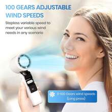 1PC USB Rechargeable 4000mAh High-Speed Turbine Cooling Fan,Ultra-Quiet, Long-Lasting, Portable Mini Fan, Foldable, Air Conditioning, Portable Fan