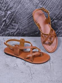 Sandales plates tissées pour femmes, disponibles en noir, marron, beige, couleur café, avec bout ouvert, antidérapantes, convient pour le port en extérieur et en intérieur
