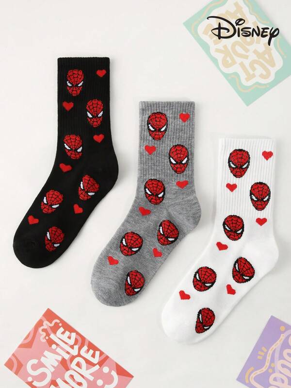 1/3 pares de calcetines hasta el tobillo con diseño de  y corazón para mujeres/hombres/niñas/niños/parejas, calcetines ligeros, casuales y deportivos, suaves y cómodos, versátiles para estudiantes, adultos, fiestas/vacaciones/oficina/hogar/uso diario, primavera/verano