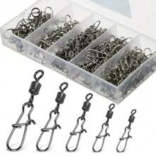 50pcs Fishing Swivel Clips - Available In Various Sizes (4#-12#), Ideal For Fishing, Provides Optimal Performance And Versatility