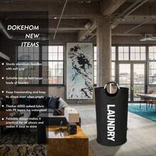 1pc 90L Large Laundry Basket, Collapsible Laundry Bag, Freestanding Tall Clothes Hamper, Foldable Washing Bin (Black) - Multicolor - View 6