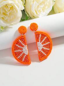 2 chiếc hoa tai hạt gạo thủ công phong cách Bohemian dễ thương, hoa tai dài thời trang dành cho nữ, thích hợp để đeo hàng ngày trong các bữa tiệc nghỉ dưỡng - bông tai trái cây - Xem 13