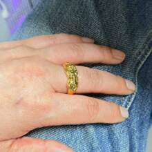 1pc Vintage Style Men's Ring With Nude Woman Design - Zinc Alloy, Antique Silver Plated