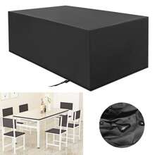 1pc Black Furniture Cover, Made Of Oxford Cloth, Water-Resistant, Suitable For Outdoor Patio And Indoor Furniture, Keeps Furniture Clean And Tidy
