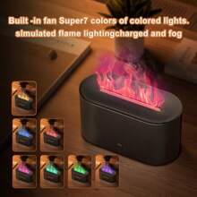 6 Colors Simulated Flame Humidifier - Single Room Humidifiers With Realistic Smoke Design, Aromatherapy Diffuser, Night Light, And Essential Oil Capability For Home, Office, And Gift Ideas