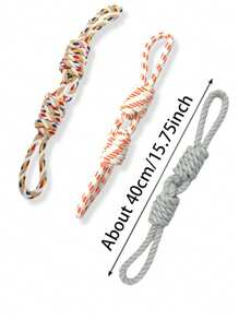 [1pc Durable Dog Toy] 1pc Durable Braided Rope Dog Toy | Interactive Chew And Tug Play, All-Breed Friendly | Random Color Design, Large Breeds, Puppy Toys