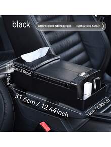 1pc Car Armrest Storage Box, Creative Car Tissue Box, Multifunctional Car Storage Organizer Holder With Cup Holder Summer Storage Organizer Gift - Multicolor - View 4
