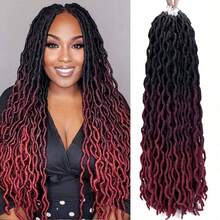1-6 paquetes Cabello trenzado a ganchillo estilo locs de diosa, trenzas a ganchillo de locs ondulados suaves, extensiones de cabello trenzado a ganchillo de tres tonos rizado ondulado (OT99j530) - Multicolor - Ver 10