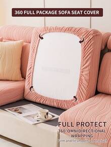 1 pièce Housse de canapé extensible, housse de siège de canapé antidérapante et couvrant entièrement, convenant pour toutes les saisons, housse de canapé en tissu épaissie, lavable en machine, anti-poussière, adaptée aux animaux de compagnie, décoration d'intérieur, réglable pour canapé d'angle, chambre à coucher, bureau, salon 1/2/3/4 places - Rose bonbon - Voir 8