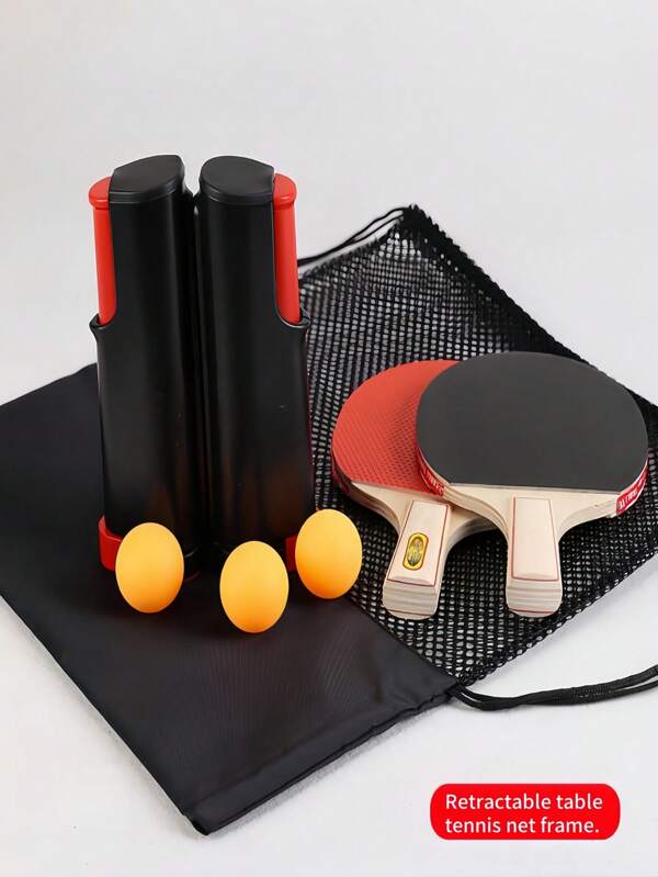 Juego de palas de ping pong FBSPORT, set de tenis de mesa portátil con red retráctil, paletas, pelotas y bolsa de transporte para juegos interiores/exteriores