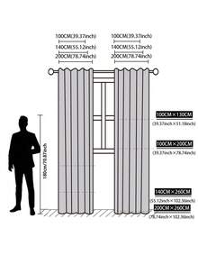 Plain Single Panel Curtain, Beige Polyester Curtain For Home Decor - Beige - View 2