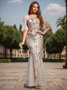 Women Elegant Party Dress, Cocktail Attire, Wedding Guest Dress, Prom Dress