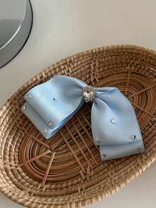 Korean Style Elegant Heart Rhinestone Bowknot Clip, Simple Sweet Lady Side Bangs Hair Clip, Bows, Cute, Claw Clips, Hair Claws, Hair Slide, Hair Barrettes