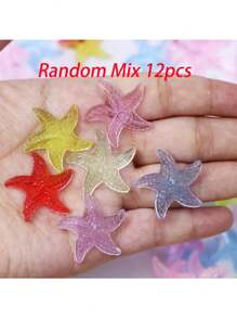 12pcs Colorful Starfish - Made Of Plastic, Oval Shaped, Suitable For Whiteboard And Fridge Decoration For Kitchen & Office, Ocean Themed Home Decor, Office Supplies| Starfish Magnets| Plastic Magnets, Magnetic Decorations