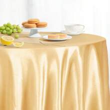 3pcs 57-Inch Round Satin Tablecloth, Black Round Table Cover Suitable For Wedding, Party, Banquet, Meeting, Celebration, Ceremony, Birthday Party Decoration