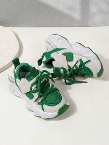 2024年春季新款时尚儿童厚底运动鞋，男童运动鞋和女童网眼跑鞋 - 綠色 - 查看 4