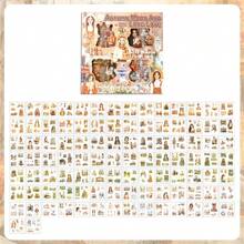 100 pièces Autocollants vintage à thème animal de compagnie pour scrapbooking, autocollants imperméables, fournitures scolaires, rentrée scolaire