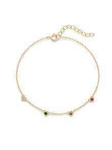 1Pc 925 Sterling Silver Hand Chain For Women Romantic Stackable Bracelet Perfect For Daily Wear Bridal Jewelry Fine Jewelry - Gold - View 8